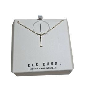 Rae Dunn 14kt Gold Plated over Brass L Intial Necklace